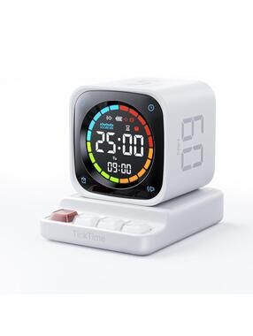 Timer Cube, Desk Productivity Timer with 5/10/30/60 Min Presets Custom Countdown